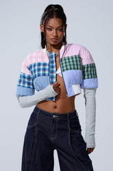 BABY GIRL PATCHWORK BOMBER