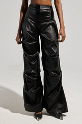 MIXED MESSAGES FAUX LEATHER PANT