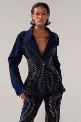 CHEYENNE STUDDED DENIM BLAZER