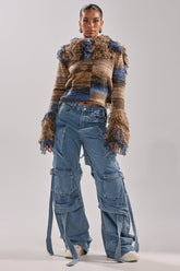 CHECK OUT THE BACK CUTOUT RELAXED DENIM
