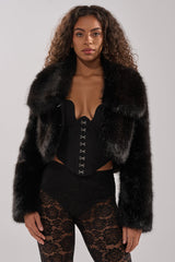 CADENCE FAUX FUR IN BLACK