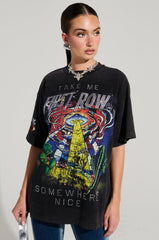 FIRST ROW MIDNIGHT RHINESTONE EMBELLISHED T-SHIRT