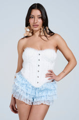 FEELS RIGHT FLUFFY TRIM CORSET TOP