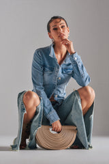 ROCK MY WORLD DENIM BUTTON DOWN