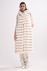 POPPY FAUX FUR HOODED VEST