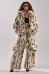PARTICULAR TASTE FAUX FUR CARGO PANTS