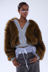 BEST OF BOTH WORLDS REVERSIBLE FUR SWEATSHIRT