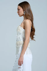 BOLD FRINGE PEARL TOP