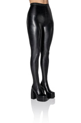 AZALEA WANG STAR STRETCH CHUNKY PANT BOOT IN BLACK PU
