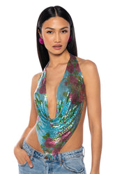 FLORAL CHAINMAIL HALTER SET