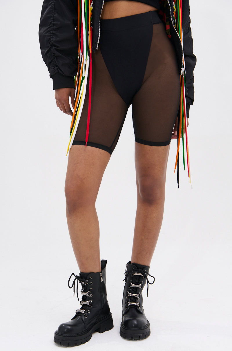 BARELY THERE MESH BIKER SHORT
