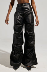 MIXED MESSAGES FAUX LEATHER PANT