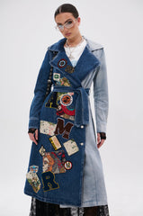 MILA PATCH DENIM TRENCH