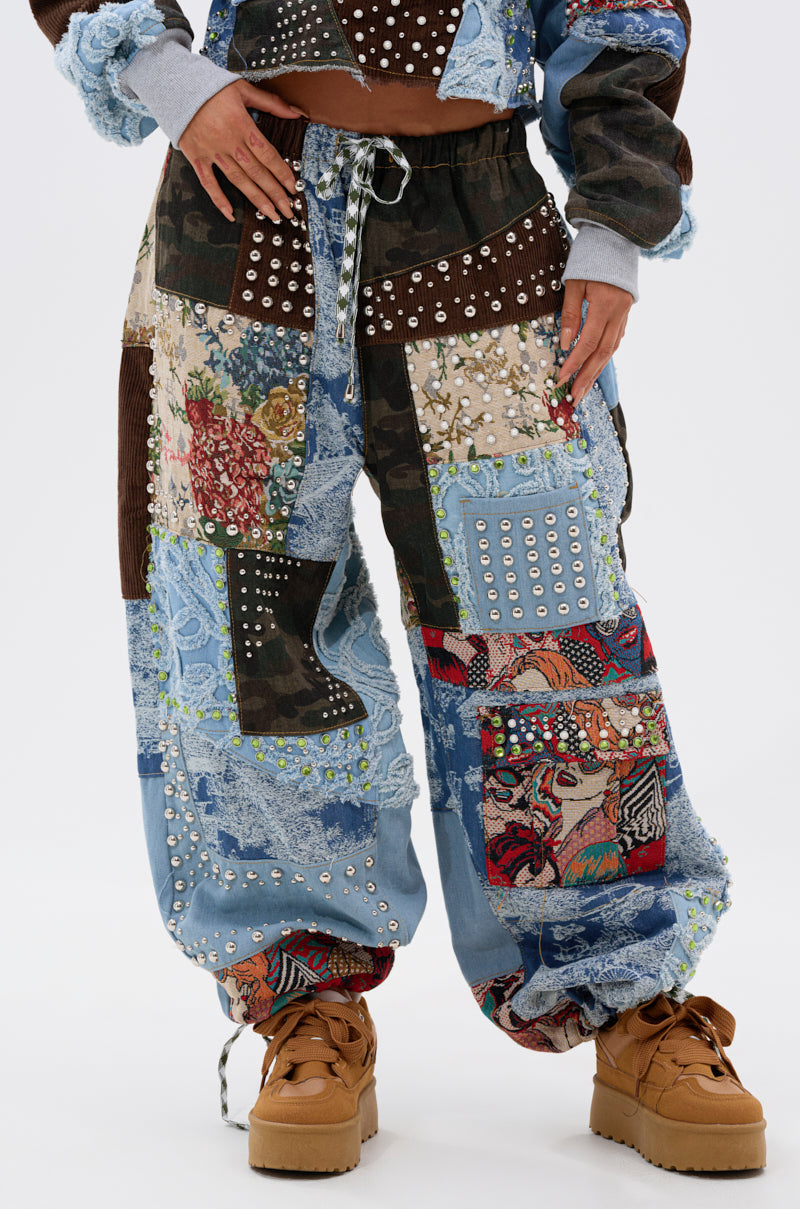 CALL EM CRAZY PATCHWORK JOGGER