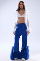 MODERN JAM TRACK PANT WITH TULLE IN ROYAL BLUE