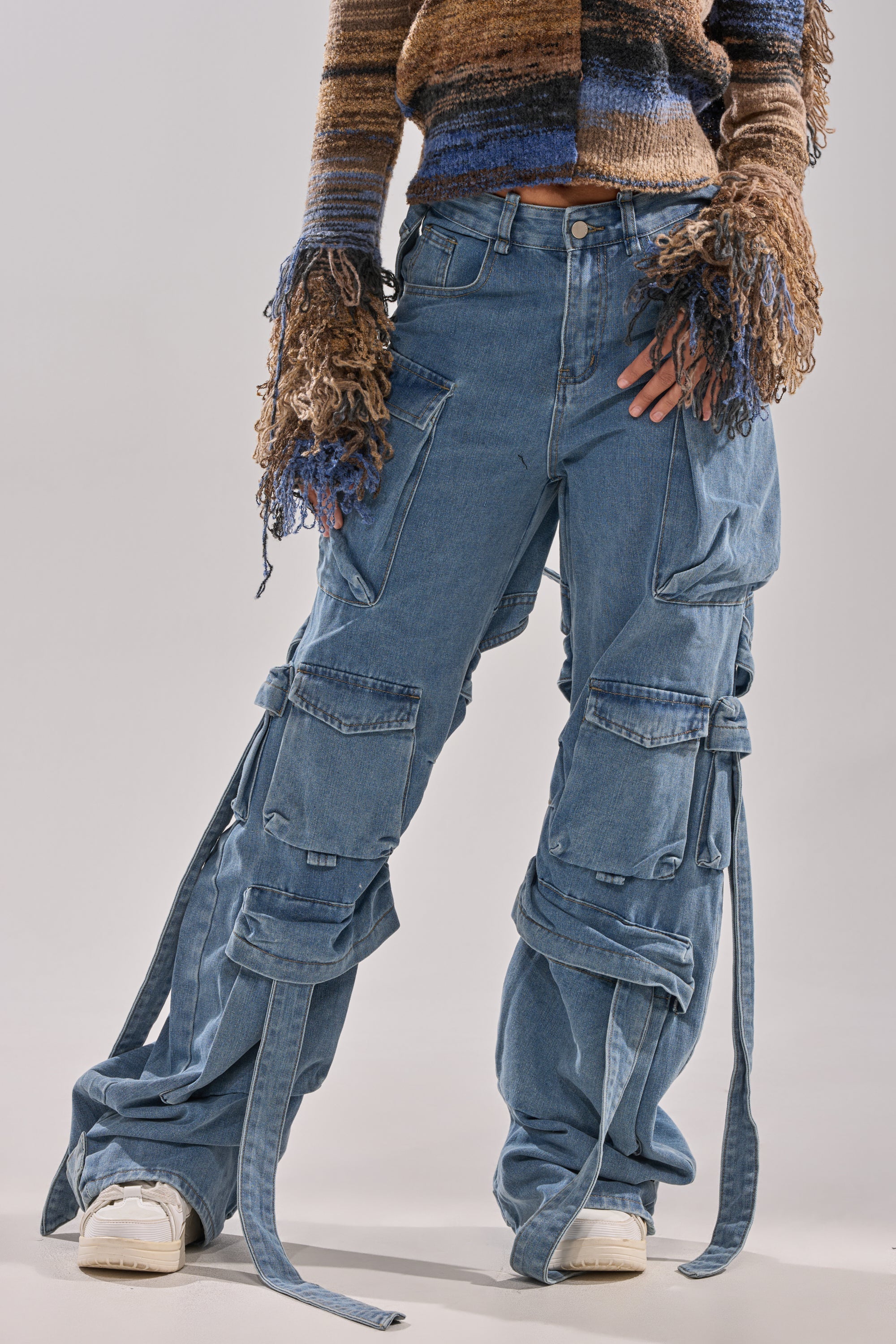 CHECK OUT THE BACK CUTOUT RELAXED DENIM
