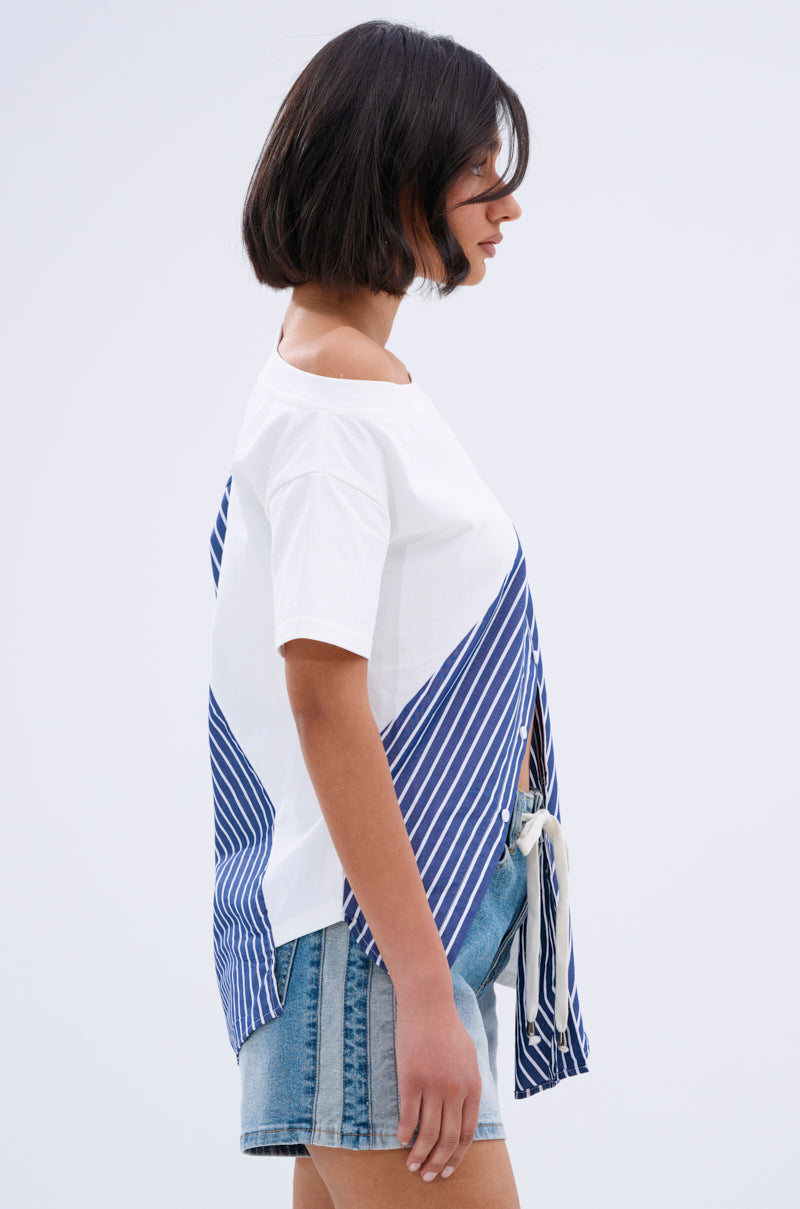 MIXED UP TSHIRT BLOUSE