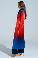 NICKI OMBRE SATIN TRENCH