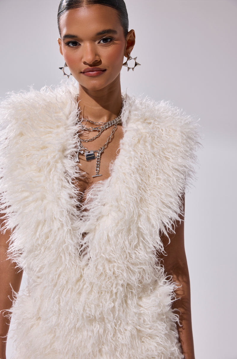 CALL ME CRAZY FUR MINI DRESS