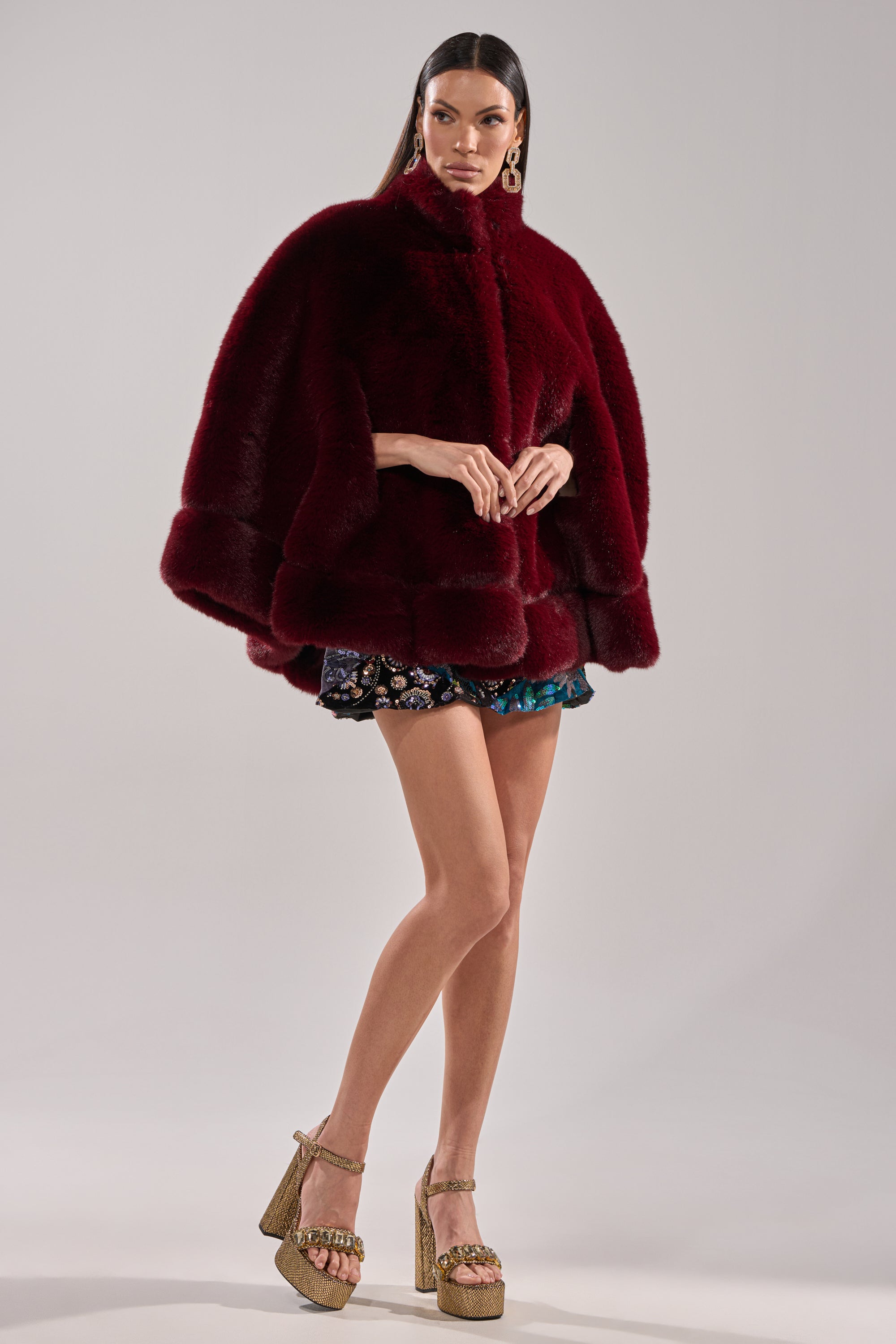 CELINE FAUX FUR CAPE