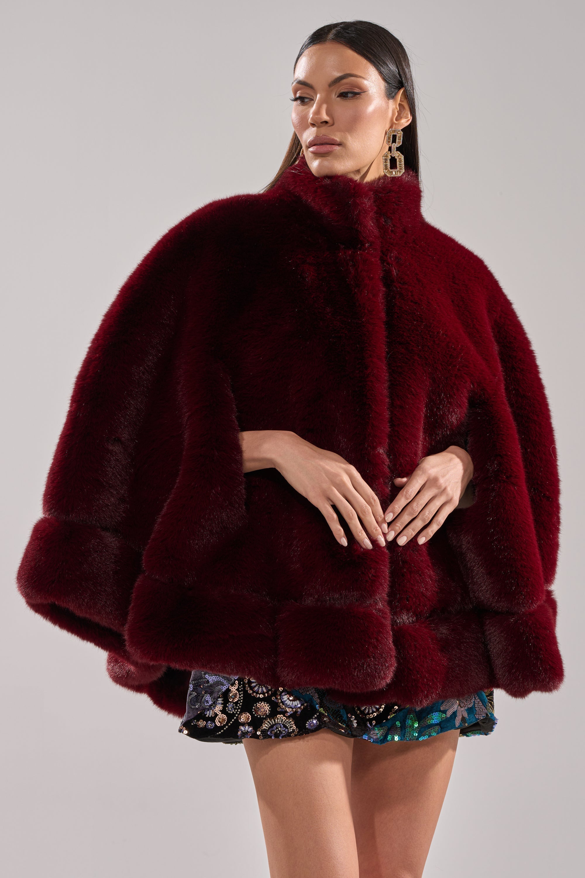 CELINE FAUX FUR CAPE