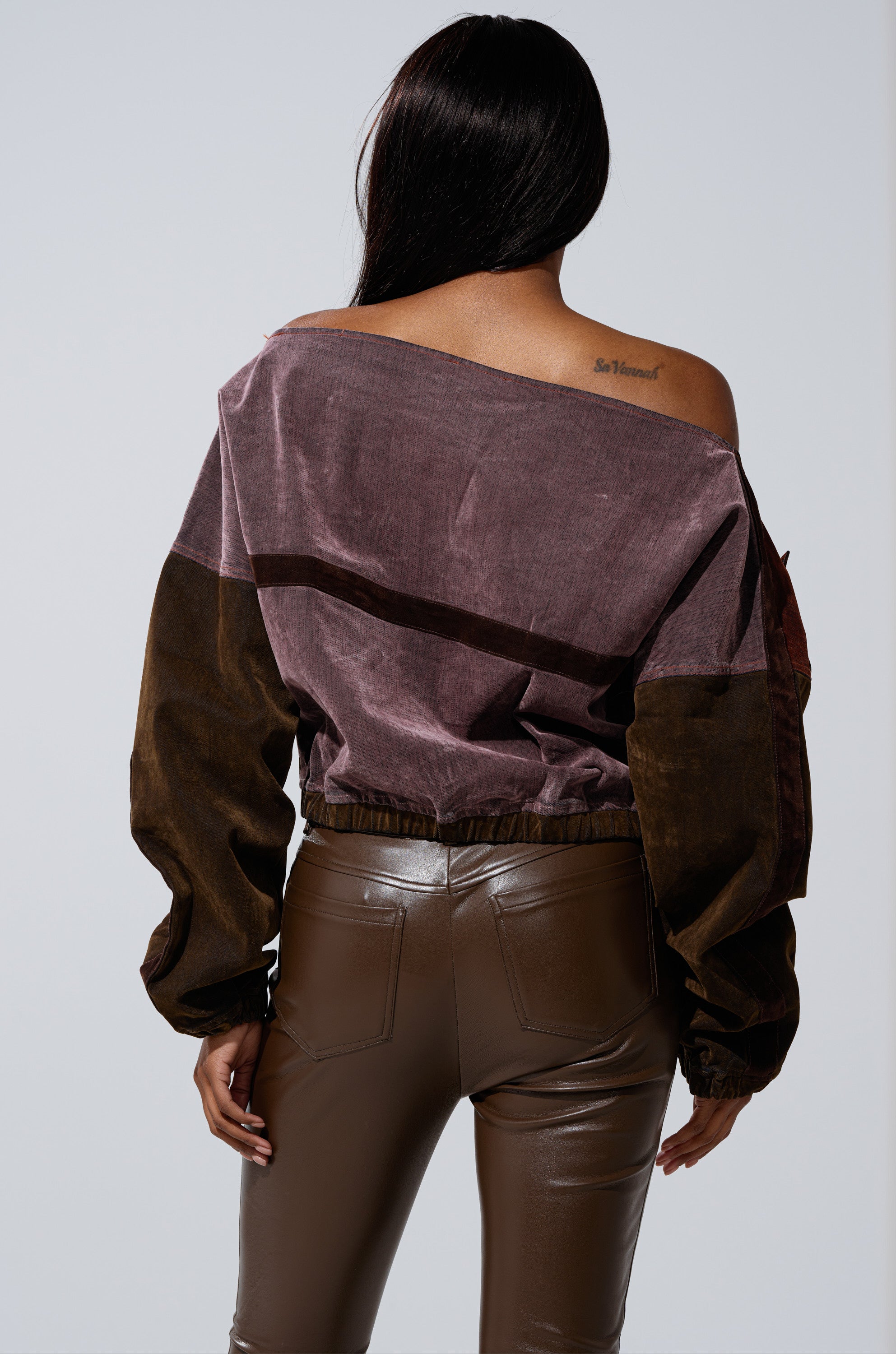 PATCH ME UP MINERAL WASHED SWEATSHIRT IN PURPLE