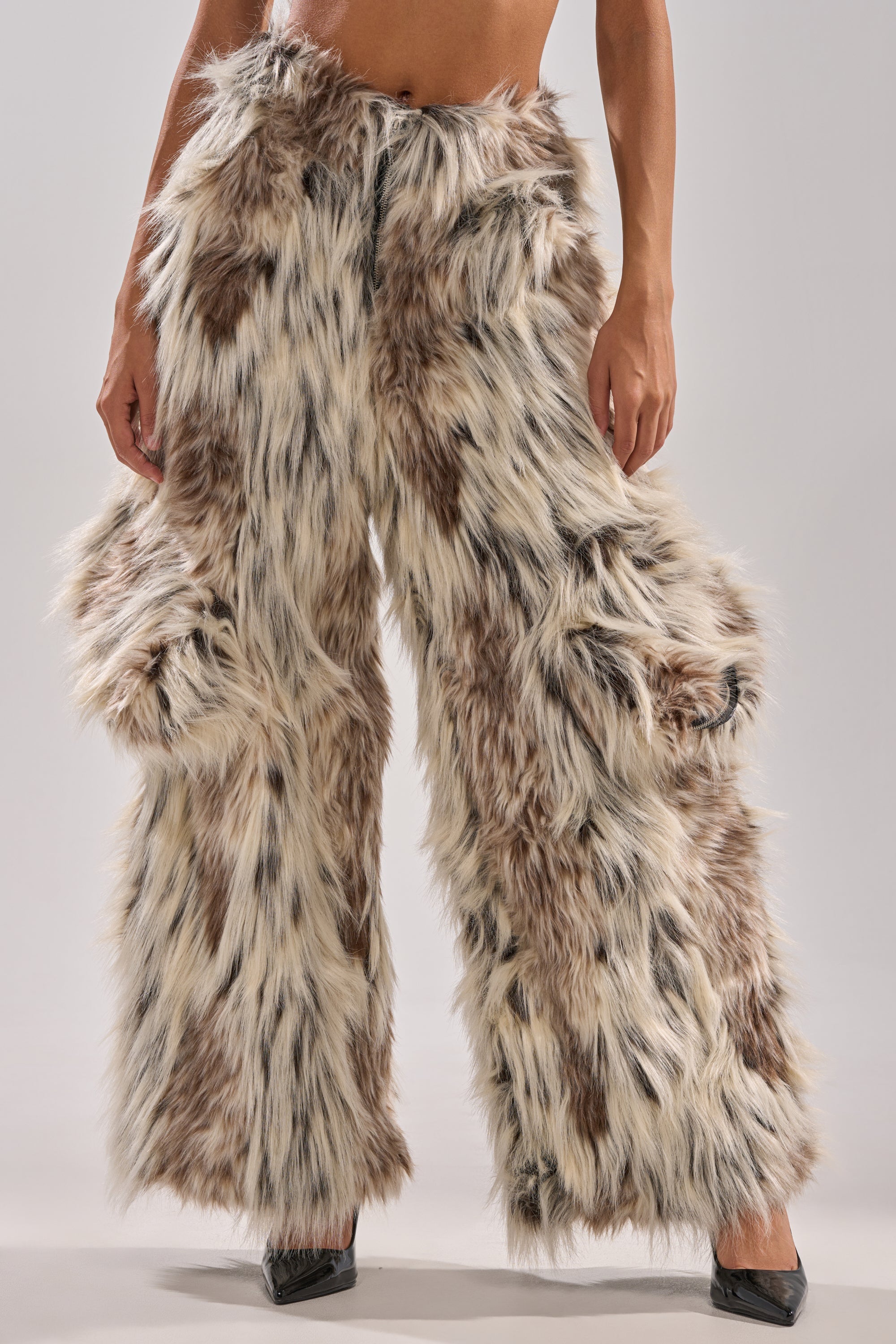 PARTICULAR TASTE FAUX FUR CARGO PANTS