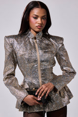 BRONZE BROCADE BLAZER