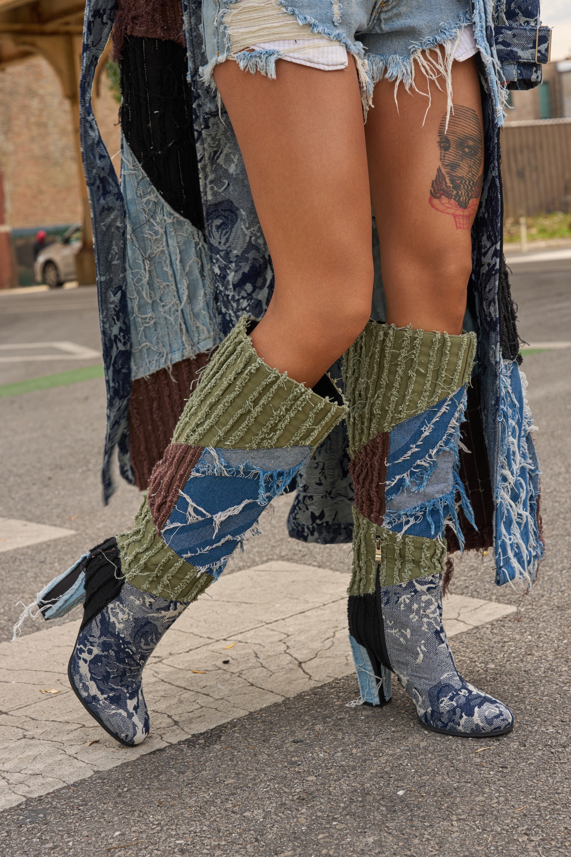 AZALEA WANG MARGEE MULTI CHUNKY KNEE HIGH BOOT