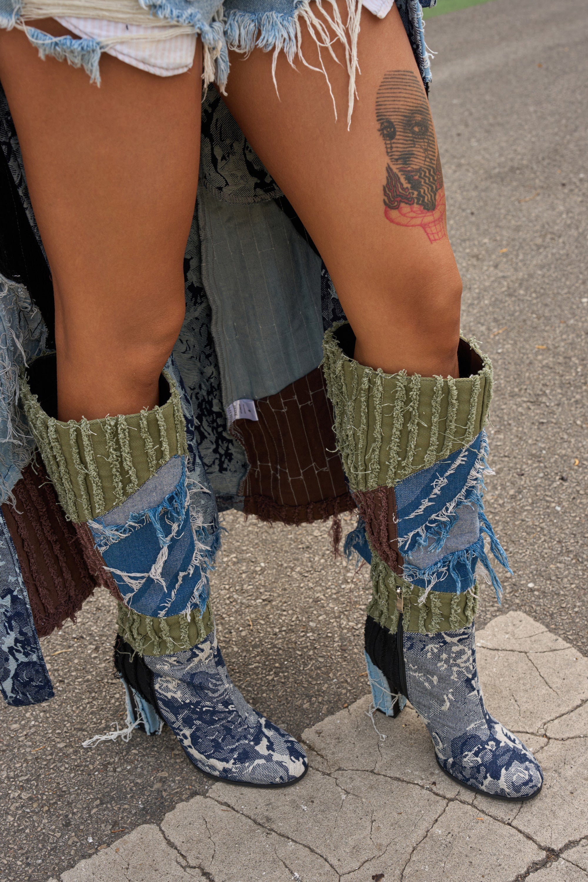 AZALEA WANG MARGEE MULTI CHUNKY KNEE HIGH BOOT