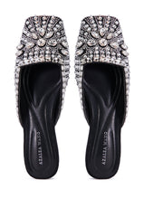 AZALEA WANG MERRICK SILVER RHINESTONE FLAT