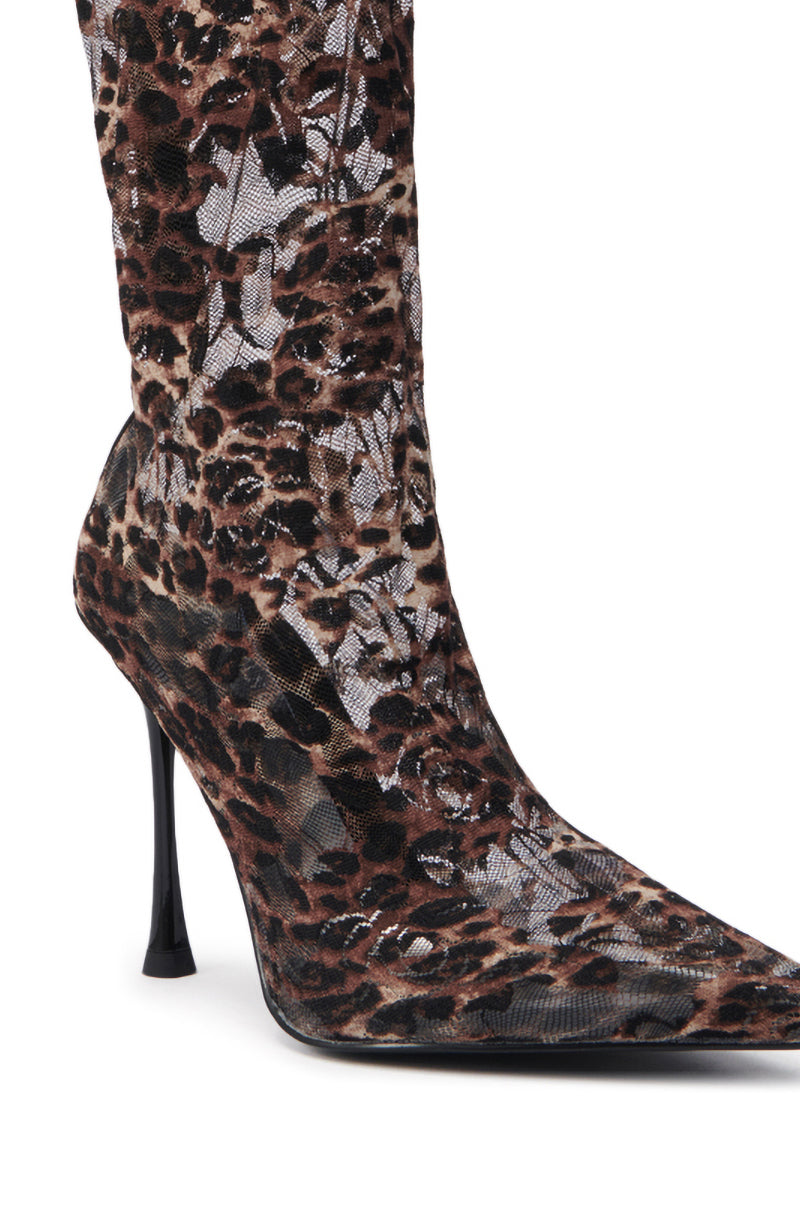 AZALEA WANG NICKLAS LEOPARD STILETTO BOOTIE