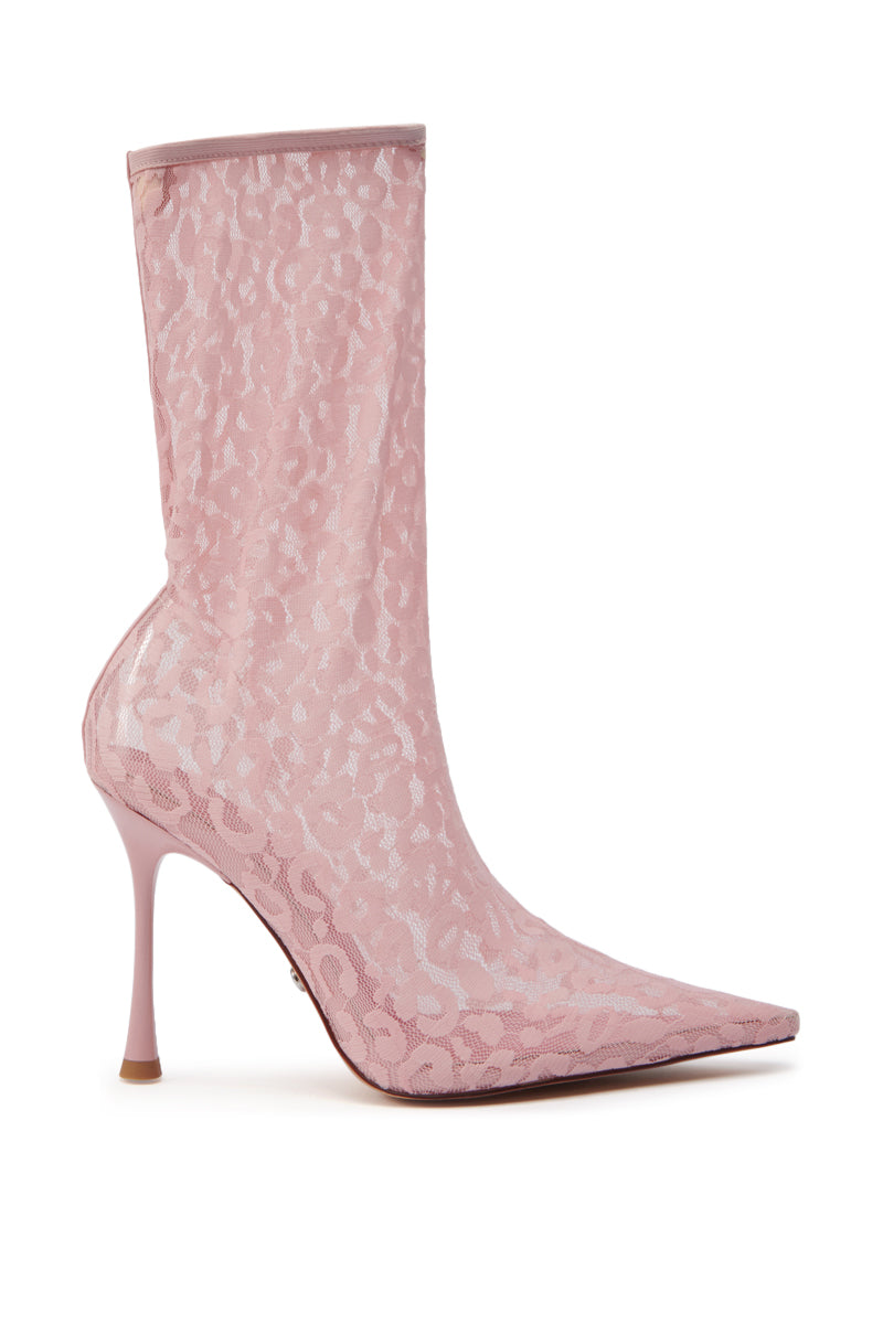 AZALEA WANG NICKLAS PINK LEOPARD STILETTO BOOTIE