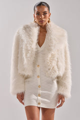 POPPY CROPPED FAUX FUR IN WHITE