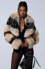 PORTIA CROPPED FAUX FUR JACKET