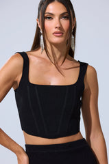 BIG MOOD FITTED CORSET IN BLACK