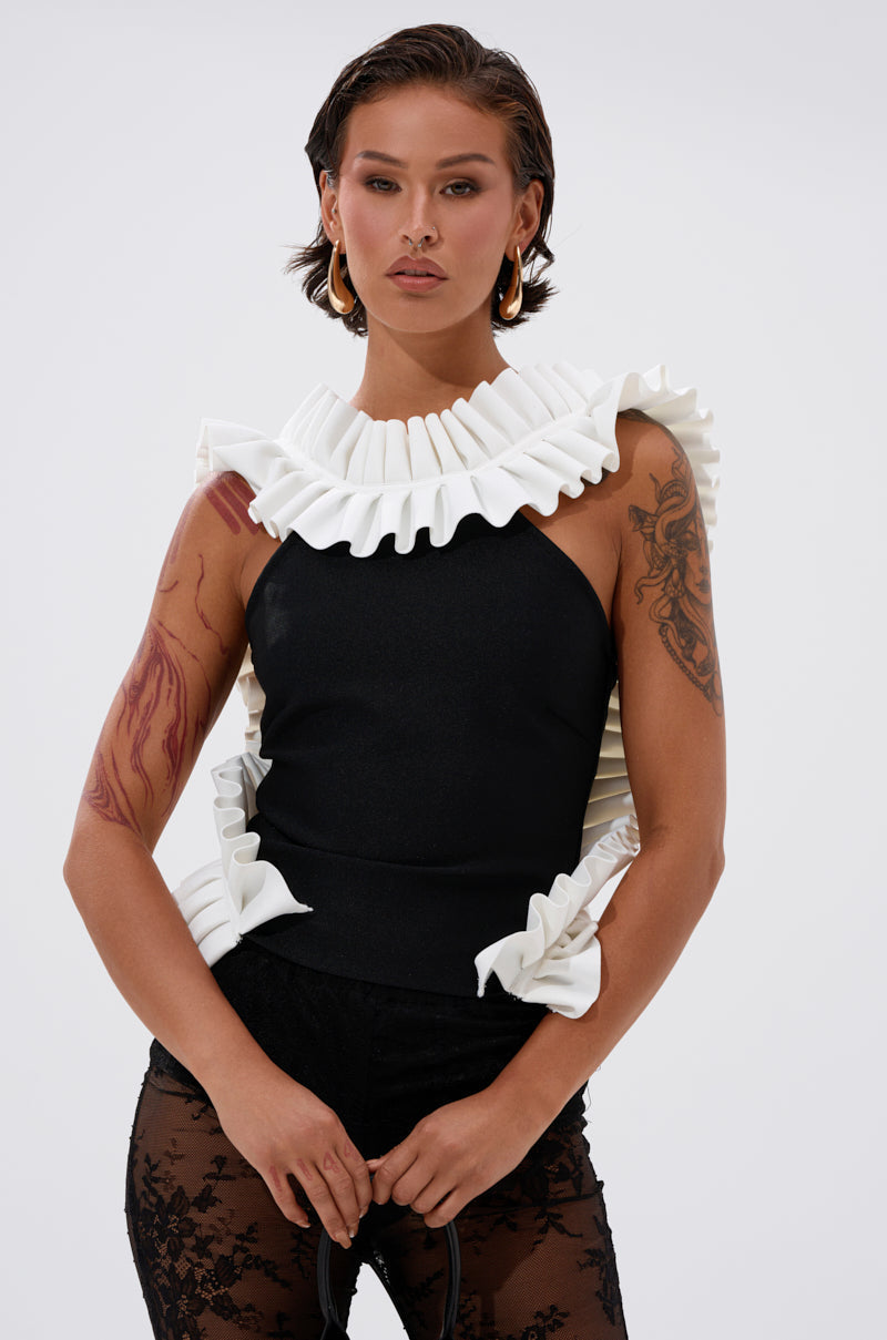 BAROQUE MOCK NECK TOP