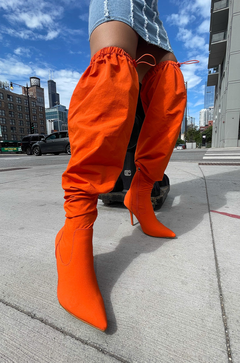 AZALEA WANG MANTIS BAGGY THIGH HIGH BOOT IN ORANGE