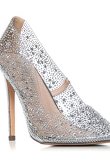 AZALEA WANG MISS BLING EMBELLISHED PUMP IN SILVER
