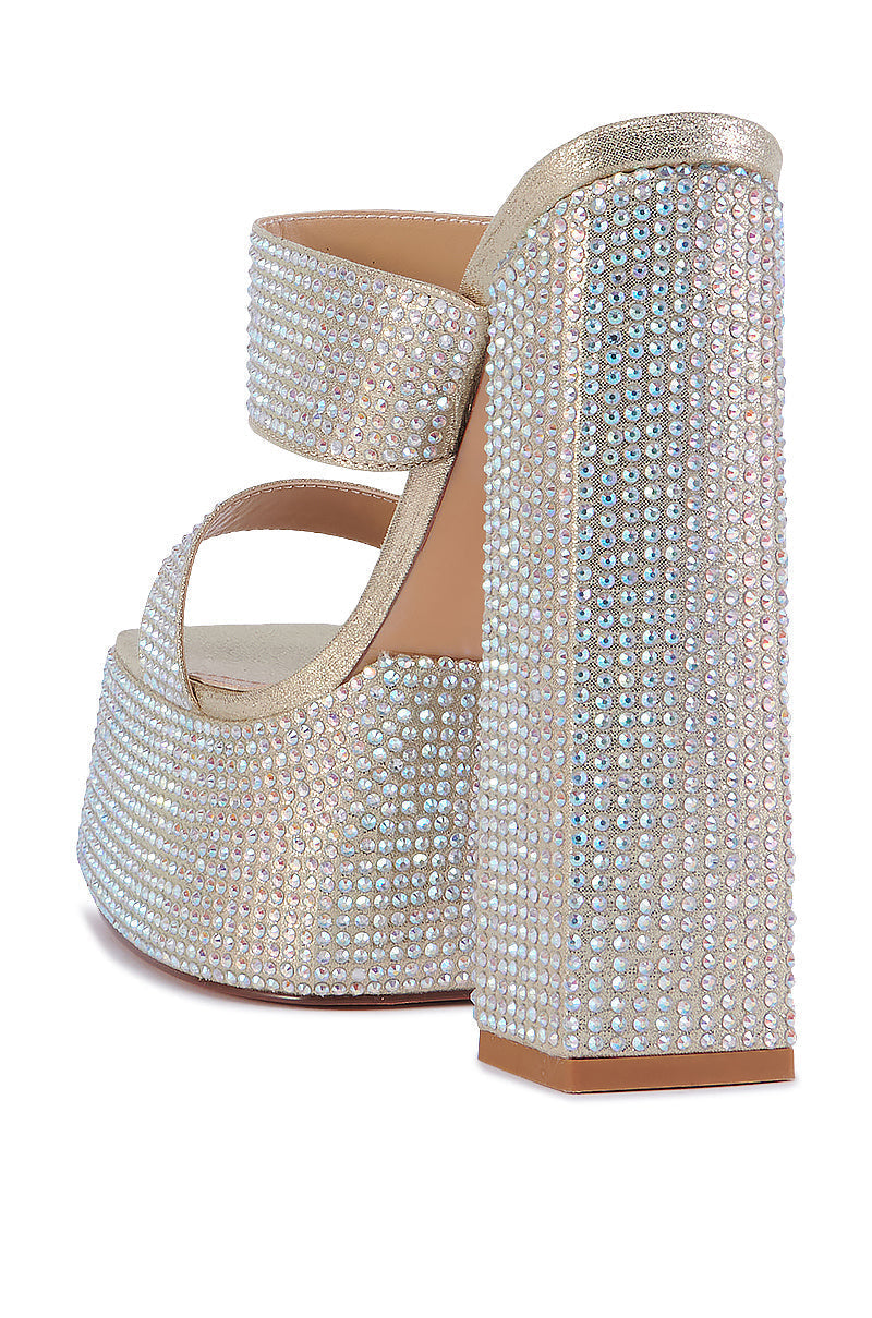 AZALEA WANG NARICE GOLD RHINESTONE SANDAL