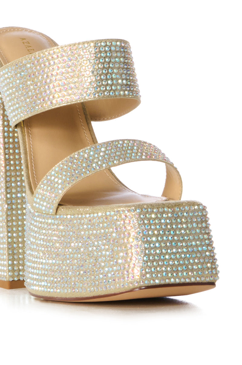 AZALEA WANG NARICE GOLD RHINESTONE SANDAL