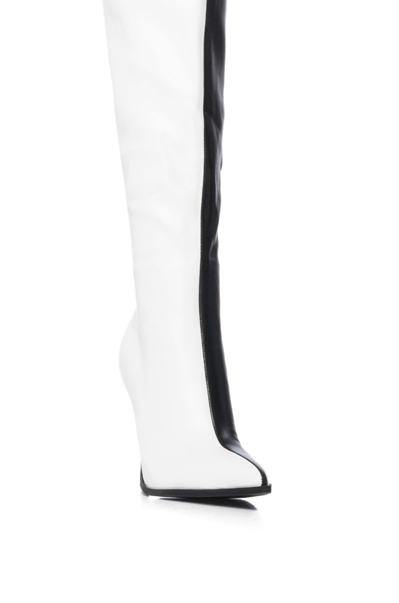 AZALEA WANG NEAPOLITAN BLACK AND WHITE TWO TONED BOOT