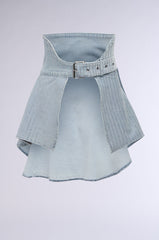 BLING IS BETTER MINI DENIM BELT SKIRT