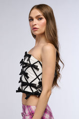 BURN FAST LACE CORSET WITH BOWS