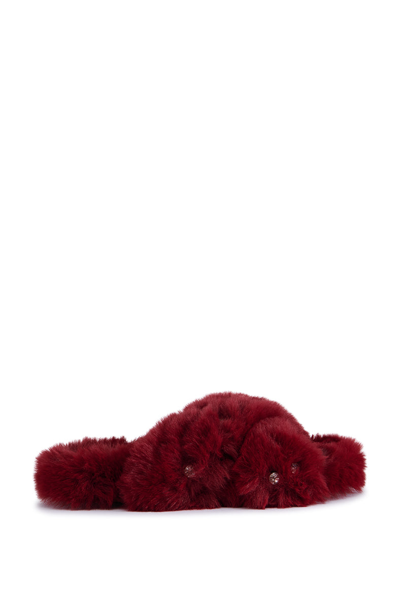 AZALEA WANG MELONIE BURGUNDY SANDAL