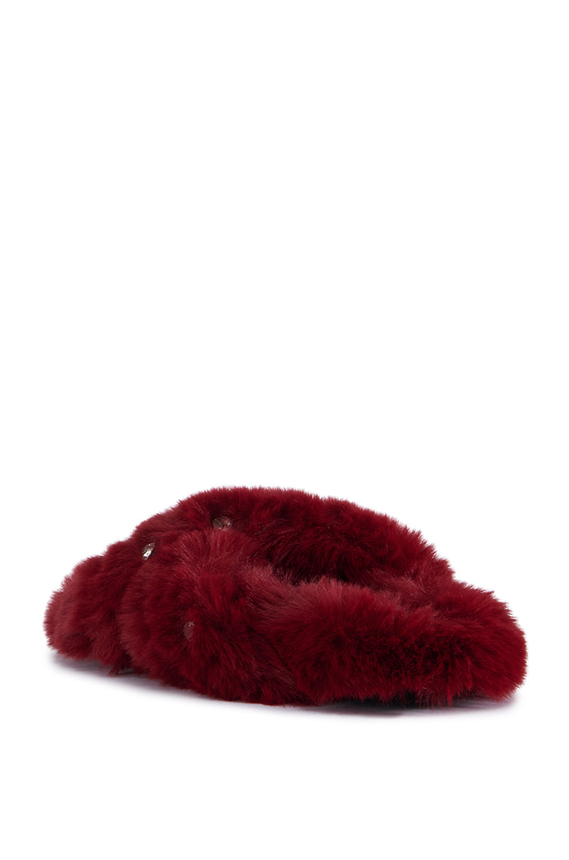 AZALEA WANG MELONIE BURGUNDY SANDAL