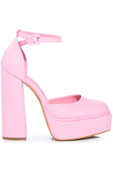 AZALEA WANG MONTGOMERY CHUNKY PUMP IN PINK